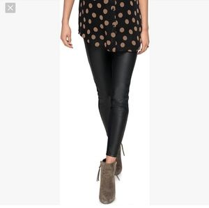 maternity Faux black leather skinny pants.